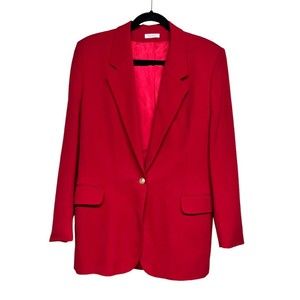 Shawn Thomas Tailored Blazed Jacket Red Women’s Size 12